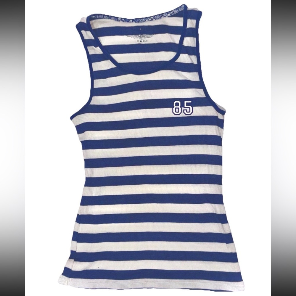 Tommy Hilfiger Y2K ribbed Long Body fitted  Bella Elena Stripped Tank top SZ.M